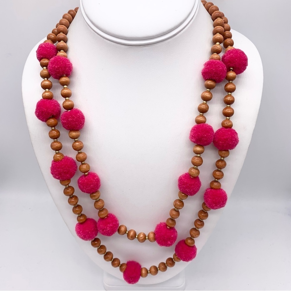 J. Crew Double Strand Pom Pom Necklace